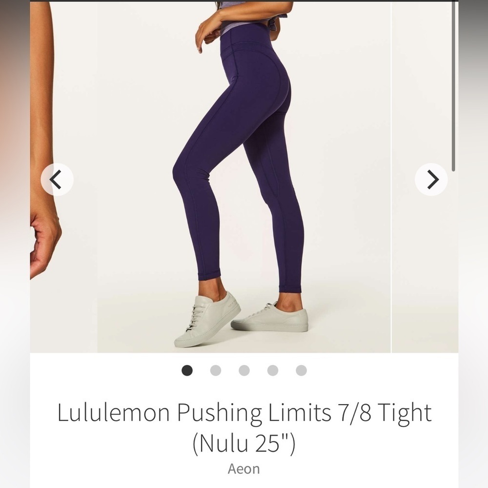 Lululemon pushing limits 7/8s tights 6